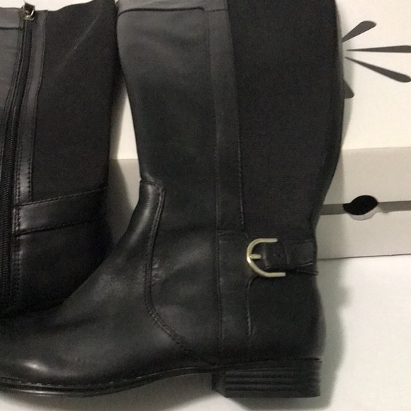 Isaac Mizrahi Live Black Leather Boots style Toby in 7.5 wide and wide calf. - Picture 12 of 13